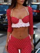 FRIEDA TOP RED POLKA DOT