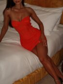 LETISHA STRAPLESS MINI DRESS RED