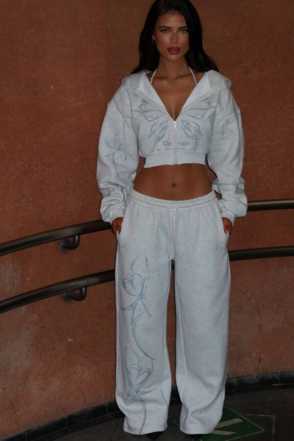 NYA CROPPED HOODIE GREY - Image 3