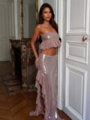 ZELIE MAXI SKIRT DUSTY PINK